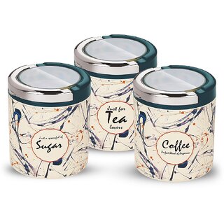                       Trueware Lift up STC Canister Set of 3 Sugar, Tea  coffee with Transparent Lid-Blue 750 ml Each Jar,Plastic Body(BPA Free) Unbreakable Lid (Pack of 3, Blue)  - 750 ml, 750 ml, 750 ml Plastic Tea Coffee  Sugar Container (Pack of 3, Blue)                                              