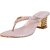 OZURI Women's Embellished V Shape Block Heel Rose Gold Sandal