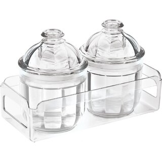                       Trueware Serving Set o f 2 Pcs With Tray - Transparent  - 500 ml, 500 ml Plastic Cookie Jar (Pack of 3, Clear)                                              
