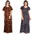 Cauchy Multicolor Cotton Printed Nighty For Women (Pack of 2)