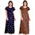 Cauchy Multicolor Cotton Printed Nighty For Women (Pack of 2)