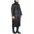 Xodi Rain Coat Waterproof for Double Layer with Hood Rain Suit, Storage Bag (Black) (XXL)