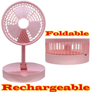 with Light Mini Table Rechargeable Fan - 22