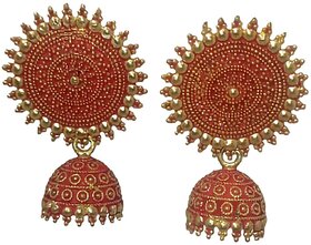 Bhawna Collections Rajkot Jhumki In Red Color