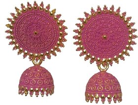 Bhawna Collections Rajkot Jhumki In Magenta Color