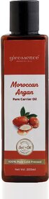 gleessence Moroccan Argan Oil 100 natural cold pressed oil - 200ml  Argan Hair Oil  Face Oil  Anti hairfall Oil.