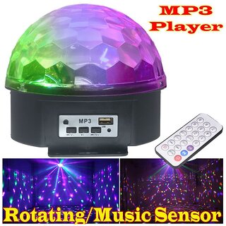                       MP3 Player LED Rotating Disco Ball Strobe Lighting Light - 1                                              