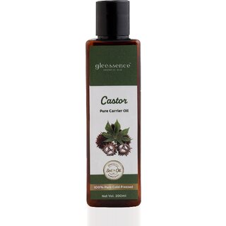 gleessence Castor Oil for Skin Care,Support Hair Growth (Arandi Oil), Natural Cold Pressed, Pure  Virgin Grade - 200 ML