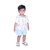 Kid Kupboard Cotton Baby Girls T-Shirt and Short, White and Blue, Half-Sleeves, Crew Neck, 1-2 Years