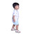 Kid Kupboard Cotton Baby Girls T-Shirt and Short, White and Blue, Half-Sleeves, Crew Neck, 1-2 Years