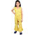 Kid Kupboard Cotton Girls Jumpsuit, Yellow, Sleeveless, V-Neck, 6-7 Years