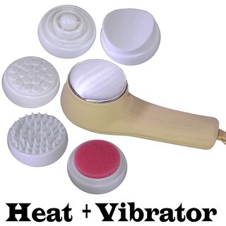                       Vibrating 5 in 1 Heat Therapy Body Face Neck Facial Massager Thermal  - 35                                              