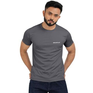                       Ruggstar Grey Printed Half Sleeve Round Neck Casual T-Shirt                                              
