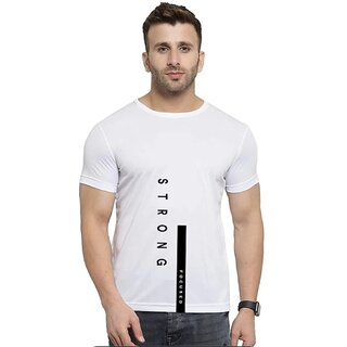                       Ruggstar White Printed Half Sleeve Round Neck Casual T-Shirt                                              