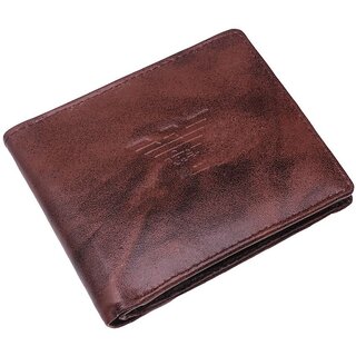                       Brown Faux Leather Men's Two Fold Wallet ( Pack of 1 ) - 26                                              