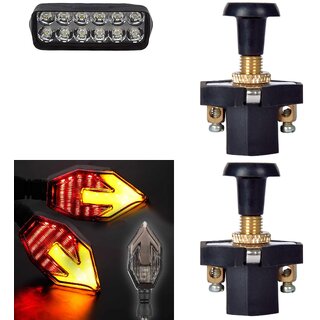                       Combo Fog light 12 led 1pc Arrow Indicator 2pc With Push Pull Switch 2pc                                               