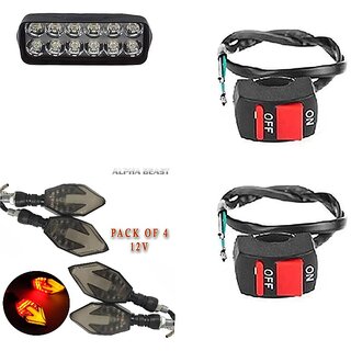                       Combo Fog light 12 led 1pc Arrow Indicator 4pc With Wire Switch 2pc                                               