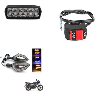                       Combo Fog light 12 led 1pc D Shape Indicator 2pc With Wire Switch 1pc                                               