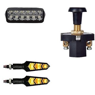                       Combo Fog light 12 led 1pc Flexible Indicator 2pc With Push Pull Switch 1pc                                               