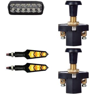                       Combo Fog light 12 led 1pc Flexible Indicator 2pc With Push Pull Switch 2pc                                               