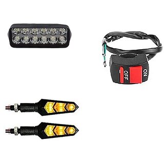                       Combo Fog light 12 led 1pc Flexible Indicator 2pc With Wire Switch 1pc                                               