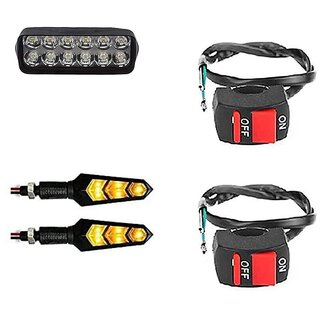                       Combo Fog light 12 led 1pc Flexible Indicator 2pc With Wire Switch 2pc                                               