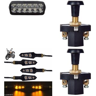                       Combo Fog light 12 led 1pc Flexible Indicator 4pc With Push Pull Switch 2pc                                               