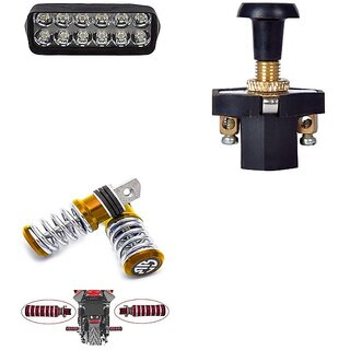                       Combo Fog Light 12 led 1pc FootRest 1 Pair With Push Pull Switch 1pc                                               