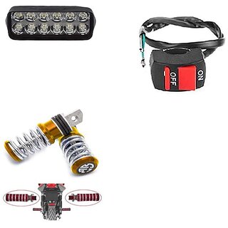                       Combo Fog Light 12 led 1pc FootRest 1 Pair With Wire Switch 1pc                                              
