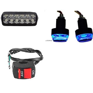                       Combo Fog light 12 led 1pc Bike Handle Light 1 Pair With Wire Switch 1pc                                               