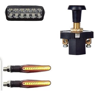                       Combo Fog light 12 led 1pc Ktm Indicator 2pc With Push Pull Switch 1pc                                               