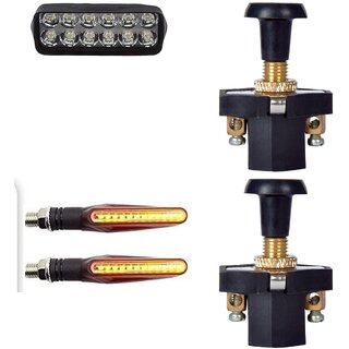                       Combo Fog light 12 led 1pc Ktm Indicator 2pc With Push Pull Switch 2pc                                               