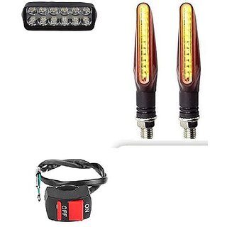                       Combo Fog light 12 led 1pc Ktm Indicator 2pc With Wire Switch 1pc                                               