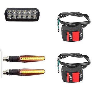                       Combo Fog light 12 led 1pc Ktm Indicator 2pc With Wire Switch 2pc                                               