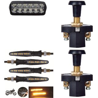                       Combo Fog light 12 led 1pc Ktm Indicator 4pc With Push Pull Switch 2pc                                               