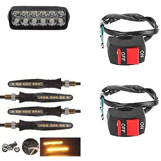                       Combo Fog light 12 led 1pc Ktm Indicator 4pc With Wire Switch 2pc                                               