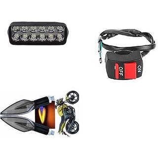                       Combo Fog light 12 led 1pc Leaf Indicator 2pc With Wire Switch 1pc                                               