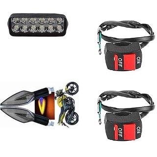                       Combo Fog light 12 led 1pc Leaf Indicator 2pc With Wire Switch 2pc                                               