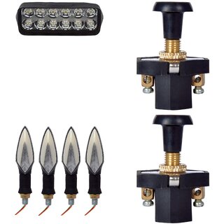                       Combo Fog light 12 led 1pc Leaf Indicator 4pc With Push Pull Switch 2pc                                               