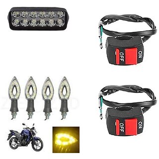                       Combo Fog light 12 led 1pc Paan Indicator 4pc With Wire Switch 2pc                                               