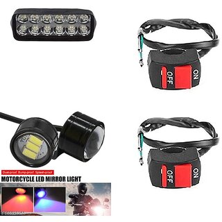 Combo Fog light 12 led 1pc Bike Strobe Light 1 Pc With Wire Switch 2pc