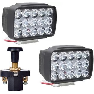                       Bike Led Fog Light 15 Led 2 Fog Lights With Push pull switch                                              