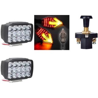                       Combo Light 15 led 2 Arrow Indicator 2pc with Push Pull Switch 1pc                                               