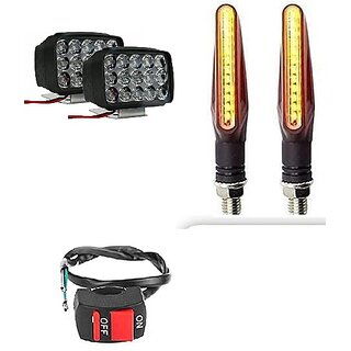                       Combo fog light 15 led 2pc KTM Indicator 2pc with Wire Switch 1pc                                               