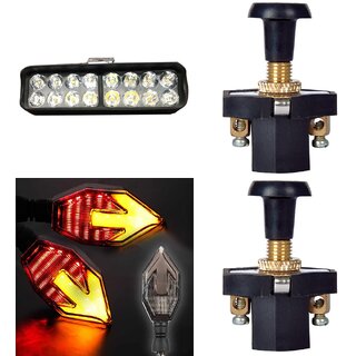                       Combo Fog light 16 led 1pc Arrow Indicator 2pc With Push Pull Switch 2pc                                               