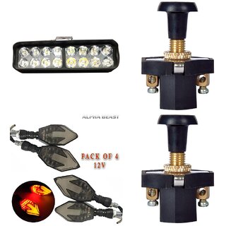                       Combo Fog light 16 led 1pc Arrow Indicator 4pc With Push Pull Switch 2pc                                               