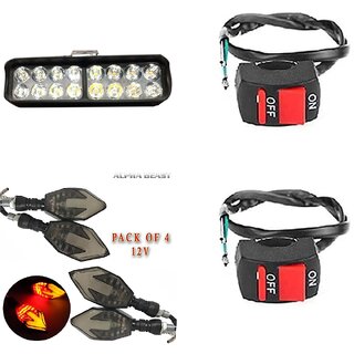                       Combo Fog light 16 led 1pc Arrow Indicator 4pc With Wire Switch 2pc                                               