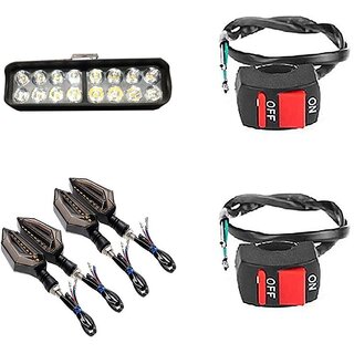                       Combo Fog light 16 led 1pc D Shape Indicator 4pc With Wire Switch 2pc                                               