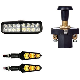                       Combo fog light 16 led 1pc Flexible Indicator 2pc with Push Pull Switch 1pc                                               