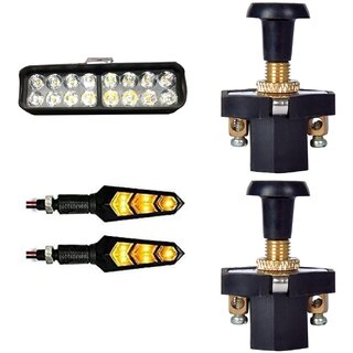                       Combo fog light 16 led 1pc Flexible Indicator 2pc with Push Pull Switch 2pc                                               